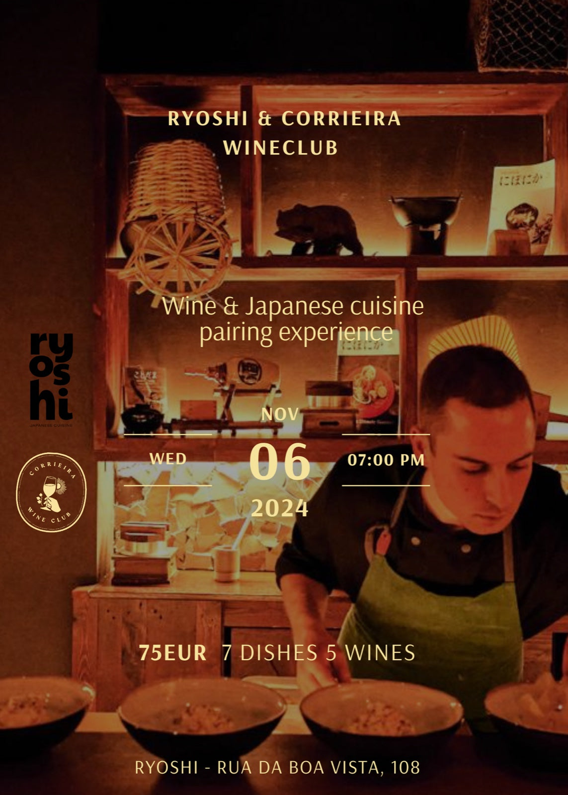 Pairing dinner at Ryoshi, Lisbon - 6th November 2024